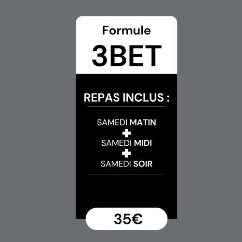 Formule MATIN + MIDI + SOIR valable le samedi pour les JOUEURS QUALIFIES